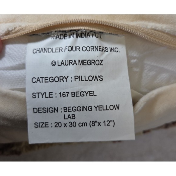 Chandler 4 Corners Begging Yellow Black Lab Wool Throw Pillows Laura Megroz 8x12 - Picture 8 of 13